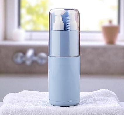 Travel Toiletry Kit 6-in-1 Portable Travel Essentials Set with Bottles, Toothbrush Holder, Comb, Mirror, Cup & Towel Compact Bathroom Accessories for Camping, Gym, Vacation
